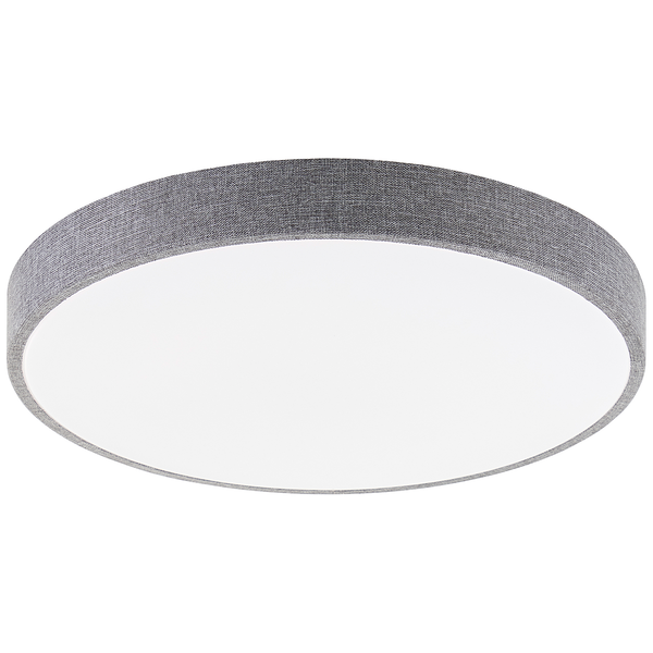 LED-Deckenleuchten Filiz - Mischgewebe / Eisen - 1-flammig - Grau - Durchmesser: 49 cm
