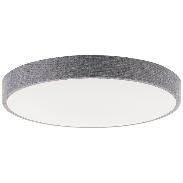 LED-Deckenleuchten Filiz - Mischgewebe / Eisen - 1-flammig - Grau - Durchmesser: 49 cm