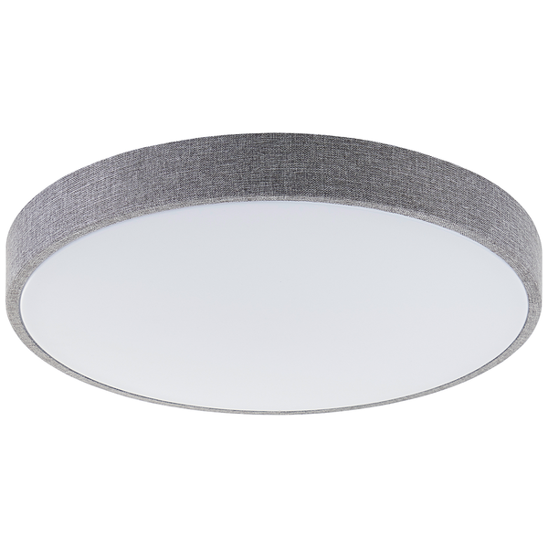 LED-Deckenleuchten Filiz - Mischgewebe / Eisen - 1-flammig - Grau - Durchmesser: 49 cm