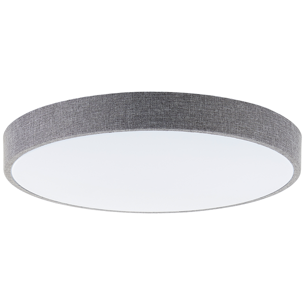 LED-Deckenleuchten Filiz - Mischgewebe / Eisen - 1-flammig - Grau - Durchmesser: 49 cm