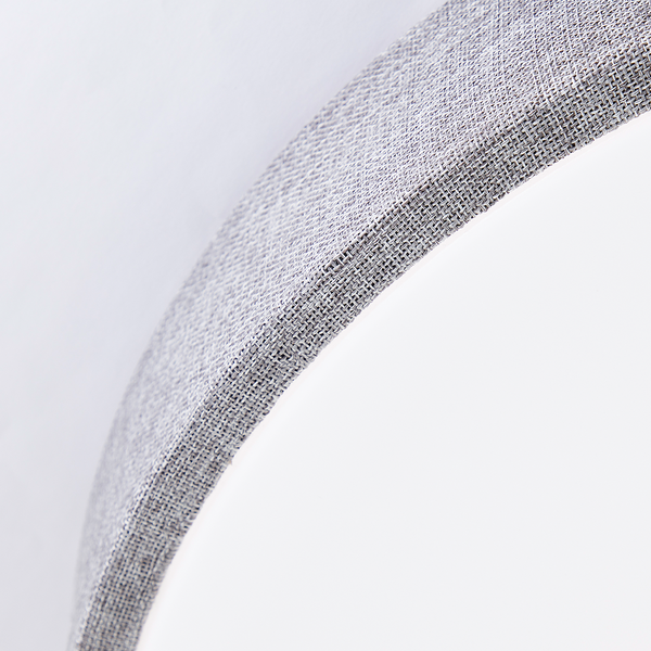 LED-Deckenleuchten Filiz - Mischgewebe / Eisen - 1-flammig - Grau - Durchmesser: 49 cm