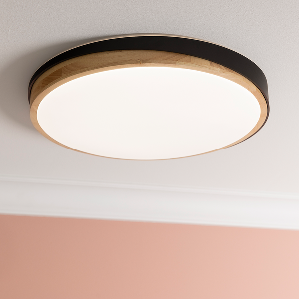 LED-Deckenleuchten Baarlo Typ A - Gummibaum massiv / Eisen - 1-flammig - Durchmesser: 50 cm