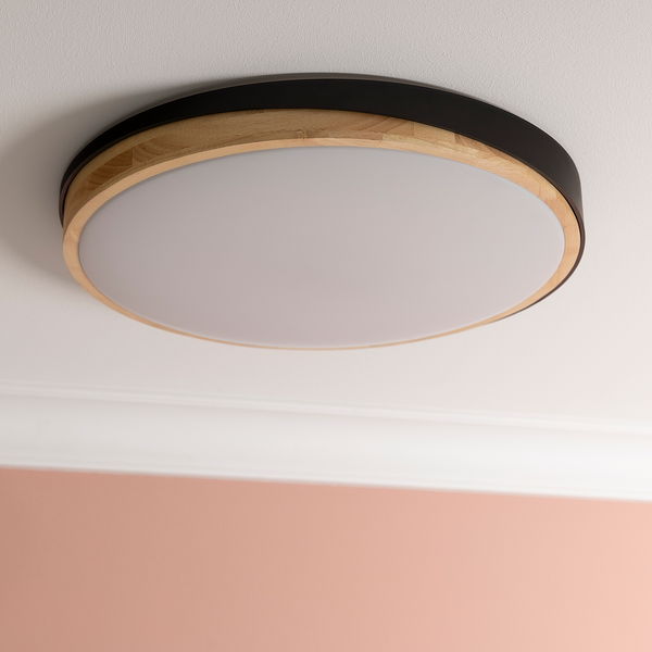 LED-Deckenleuchten Baarlo Typ A - Gummibaum massiv / Eisen - 1-flammig - Durchmesser: 50 cm