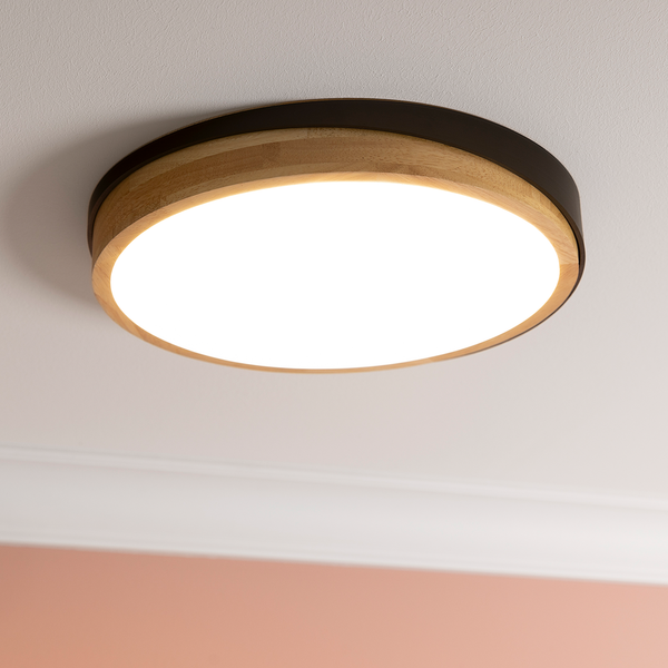 LED-Deckenleuchten Baarlo Typ A - Gummibaum massiv / Eisen - 1-flammig - Durchmesser: 35 cm
