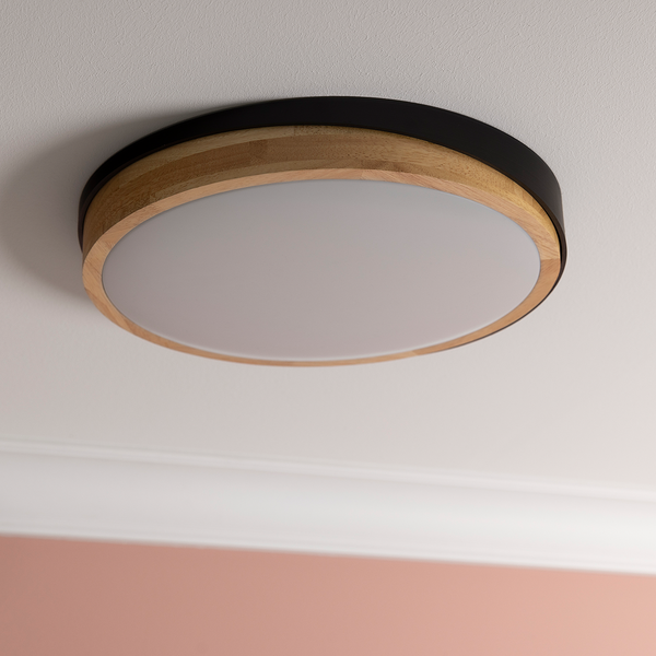 LED-Deckenleuchten Baarlo Typ A - Gummibaum massiv / Eisen - 1-flammig - Durchmesser: 35 cm