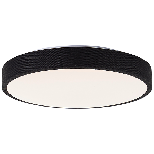 LED-Deckenleuchten Filiz - Mischgewebe / Eisen - 1-flammig - Schwarz - Durchmesser: 39 cm