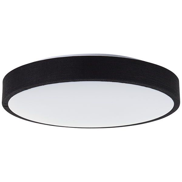 LED-Deckenleuchten Filiz - Mischgewebe / Eisen - 1-flammig - Schwarz - Durchmesser: 39 cm