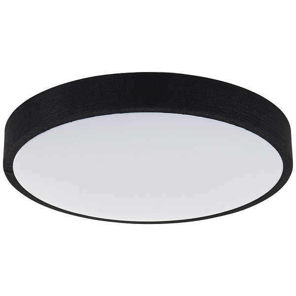 LED-Deckenleuchten Filiz - Mischgewebe / Eisen - 1-flammig - Schwarz - Durchmesser: 39 cm