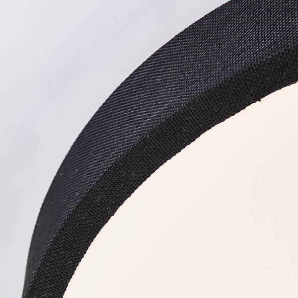 LED-Deckenleuchten Filiz - Mischgewebe / Eisen - 1-flammig - Schwarz - Durchmesser: 39 cm