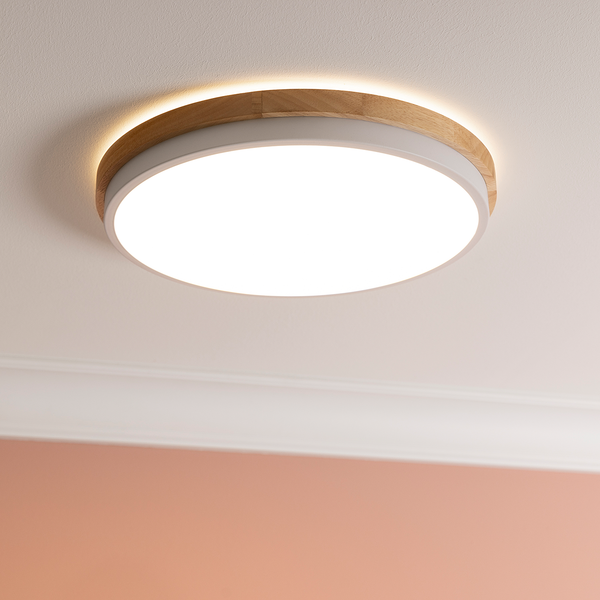 LED-Deckenleuchten Baarlo Typ B - Gummibaum massiv / Eisen - 1-flammig - Durchmesser: 35 cm