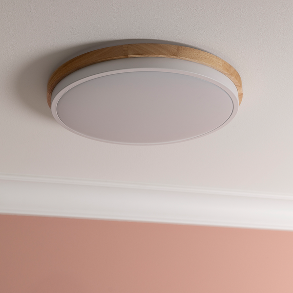 LED-Deckenleuchten Baarlo Typ B - Gummibaum massiv / Eisen - 1-flammig - Durchmesser: 35 cm