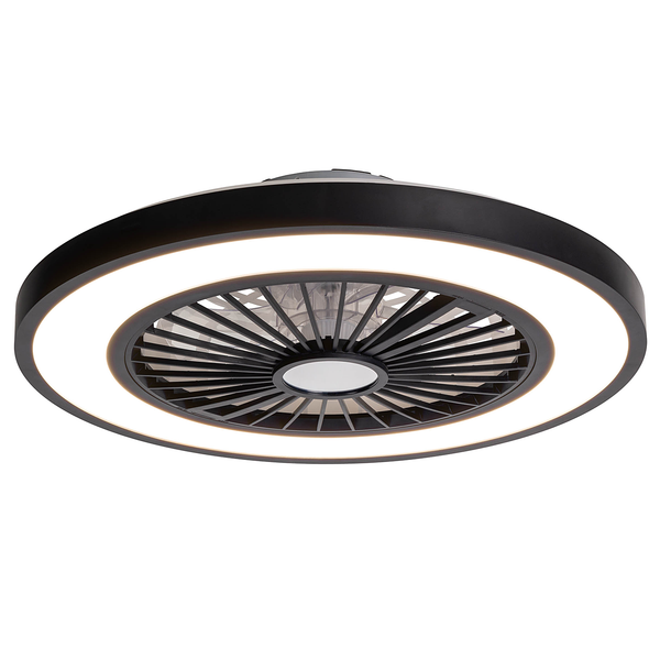 LED-Deckenventilator Arioso - Acrylglas / Eisen - 3-flammig