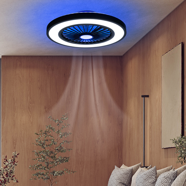 LED-Deckenventilator Arioso - Acrylglas / Eisen - 3-flammig