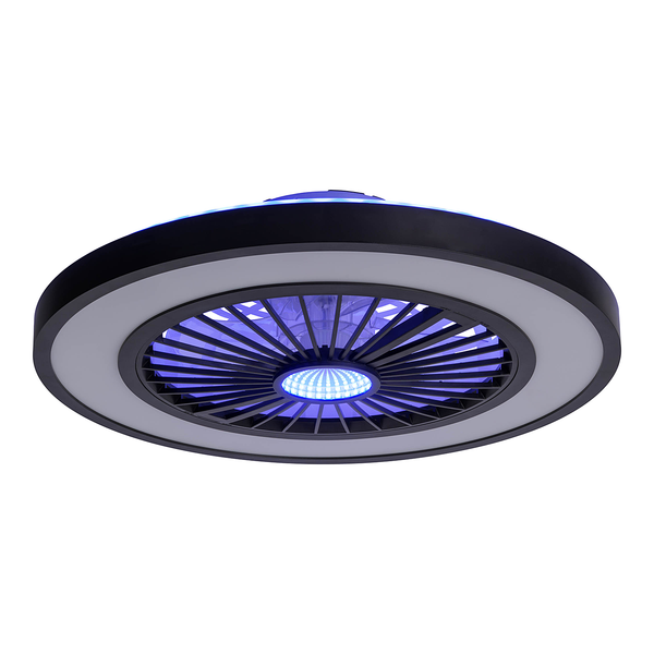 LED-Deckenventilator Arioso - Acrylglas / Eisen - 3-flammig