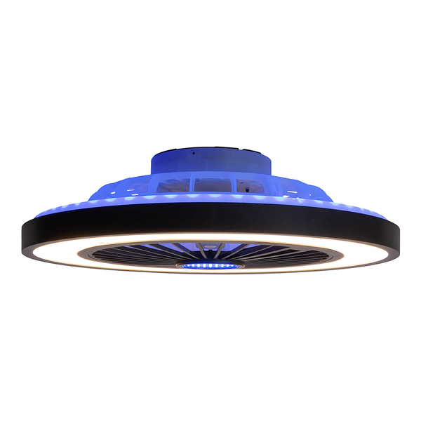 LED-Deckenventilator Arioso - Acrylglas / Eisen - 3-flammig