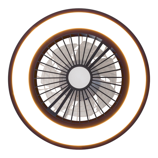 LED-Deckenventilator Arioso - Acrylglas / Eisen - 3-flammig