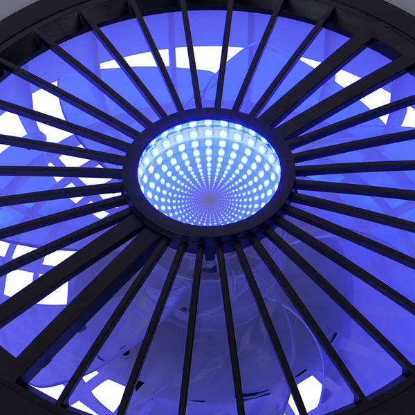 LED-Deckenventilator Arioso - Acrylglas / Eisen - 3-flammig