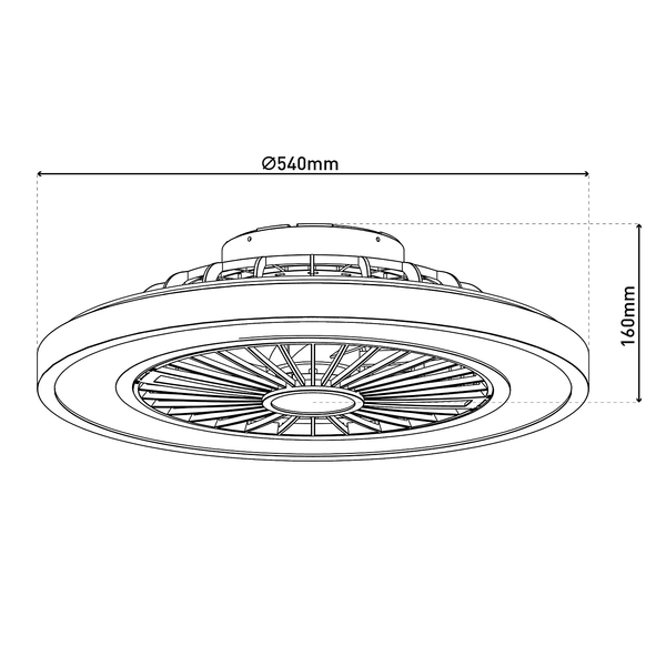 LED-Deckenventilator Arioso - Acrylglas / Eisen - 3-flammig
