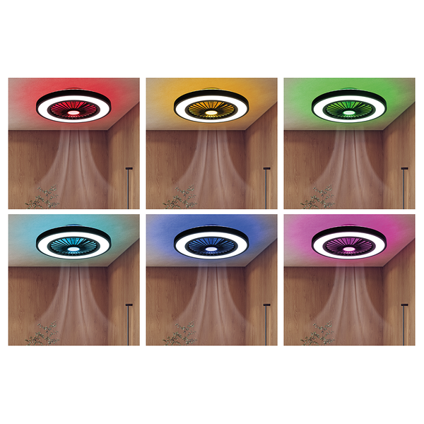 LED-Deckenventilator Arioso - Acrylglas / Eisen - 3-flammig