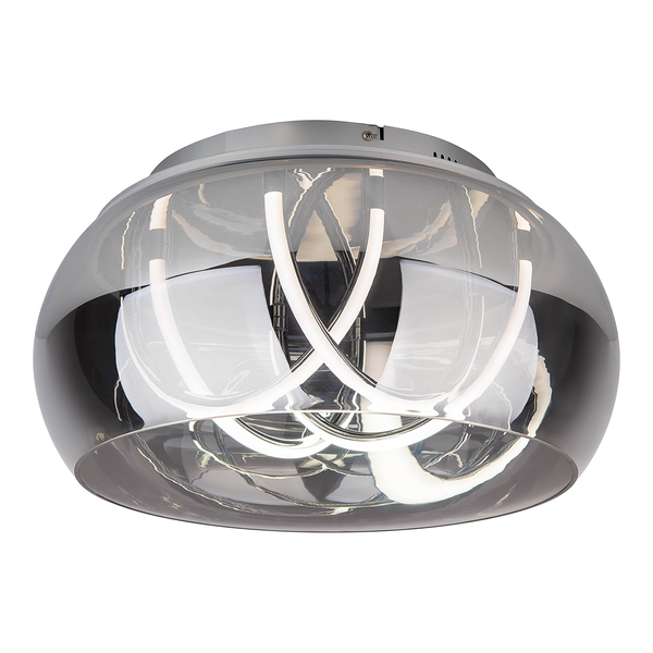 LED-Deckenleuchte Malou - Rauchglas / Aluminium - 3-flammig