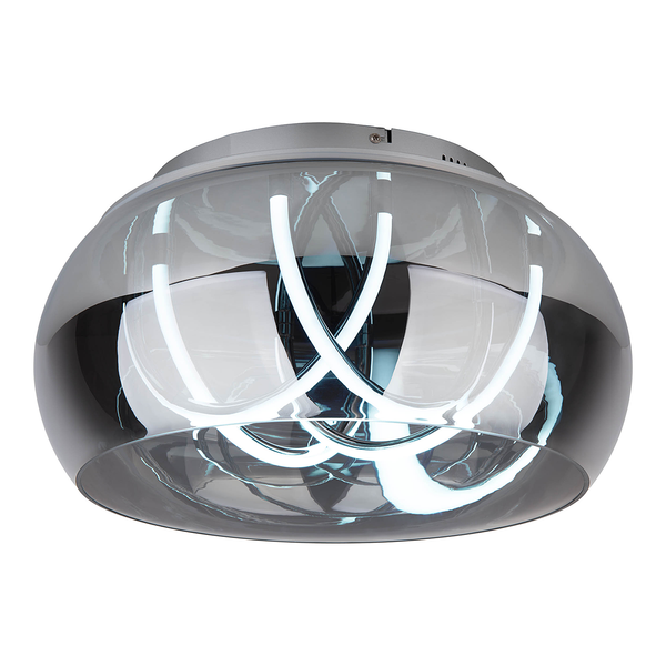LED-Deckenleuchte Malou - Rauchglas / Aluminium - 3-flammig