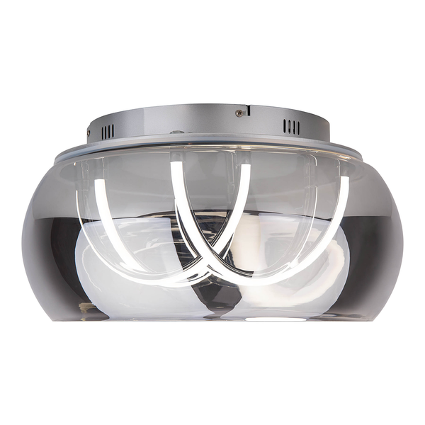 LED-Deckenleuchte Malou - Rauchglas / Aluminium - 3-flammig