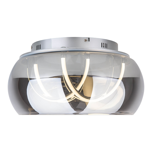 LED-Deckenleuchte Malou - Rauchglas / Aluminium - 3-flammig