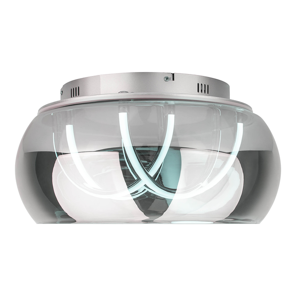 LED-Deckenleuchte Malou - Rauchglas / Aluminium - 3-flammig