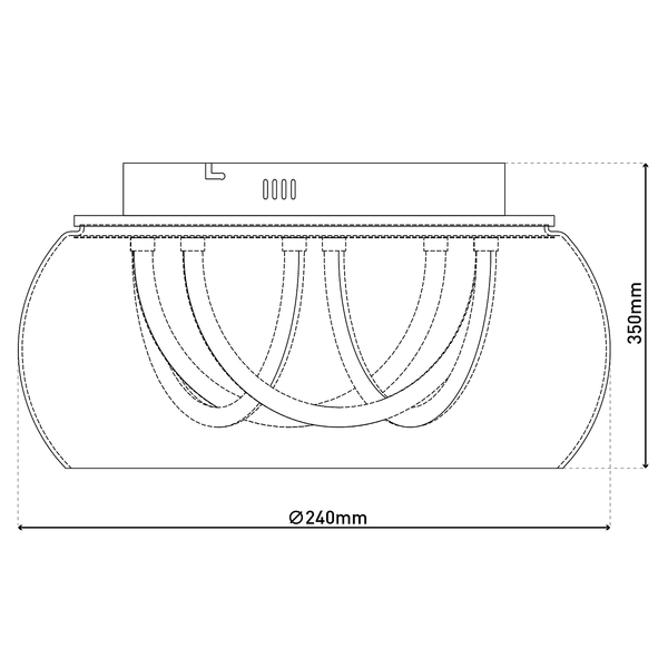 LED-Deckenleuchte Malou - Rauchglas / Aluminium - 3-flammig