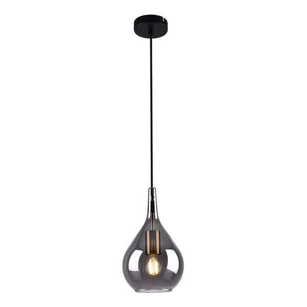 Pendelleuchte Gota Typ C - Rauchglas / Eisen - 1-flammig