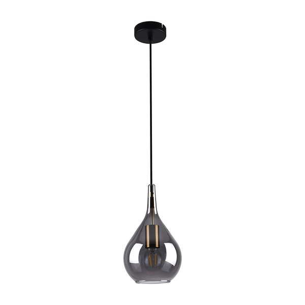Pendelleuchte Gota Typ C - Rauchglas / Eisen - 1-flammig