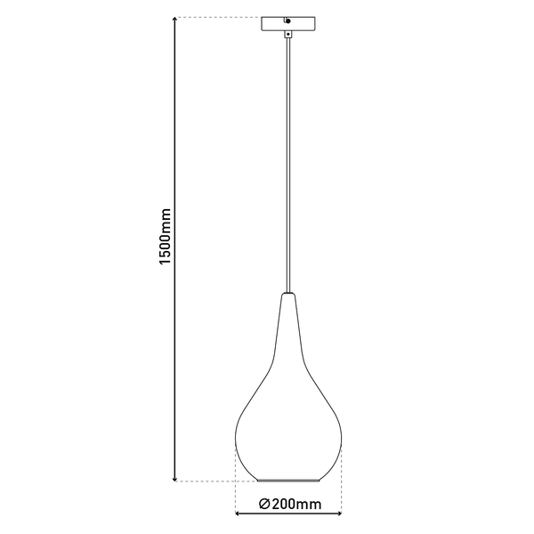 Pendelleuchte Gota Typ C - Rauchglas / Eisen - 1-flammig