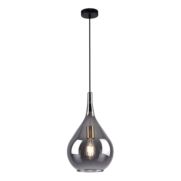 Pendelleuchte Gota Typ A - Rauchglas / Eisen - 1-flammig
