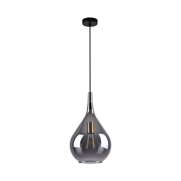 Pendelleuchte Gota Typ A - Rauchglas / Eisen - 1-flammig