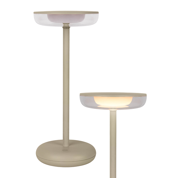 LED-Tischleuchte Pasi - Acrylglas / Eisen - 1-flammig - Beige