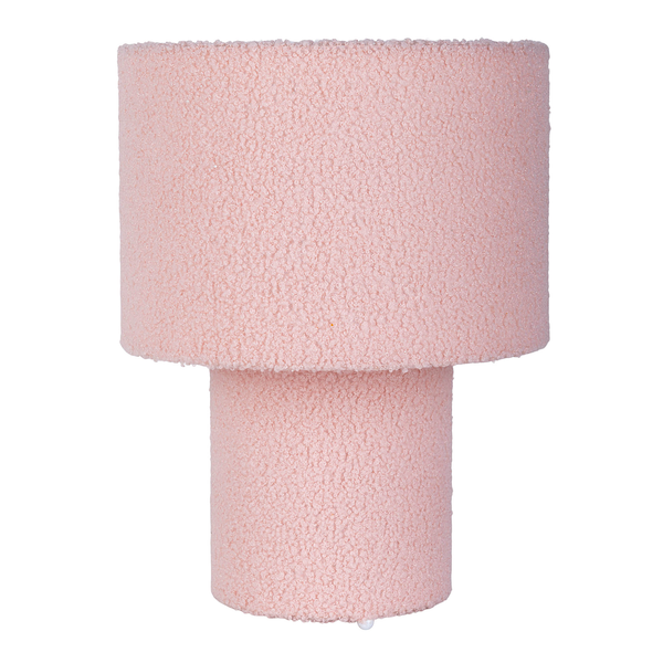 Tischleuchte Fluffy - Mischgewebe / Eisen - 1-flammig - Pink