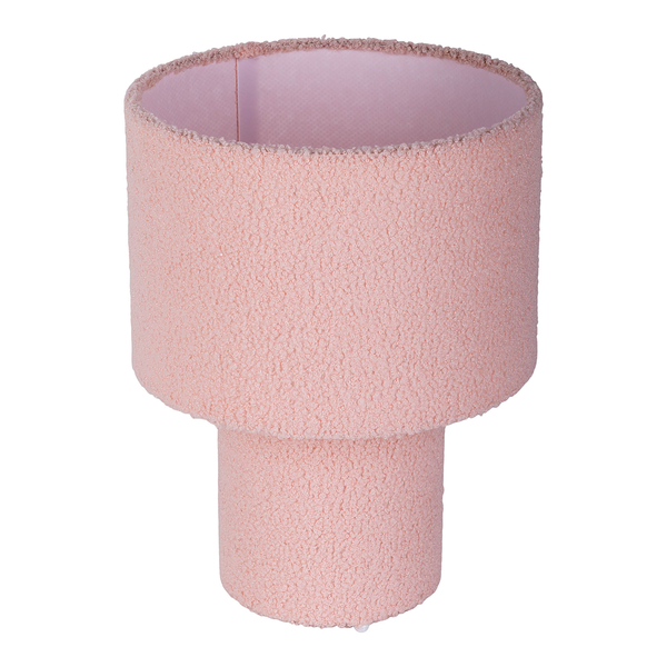 Tischleuchte Fluffy - Mischgewebe / Eisen - 1-flammig - Pink