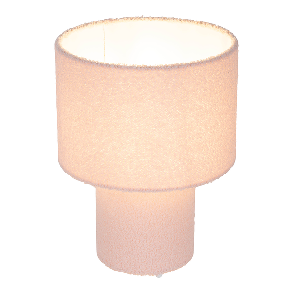 Tischleuchte Fluffy - Mischgewebe / Eisen - 1-flammig - Pink