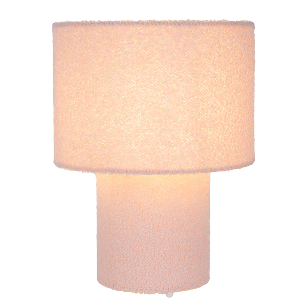 Tischleuchte Fluffy - Mischgewebe / Eisen - 1-flammig - Pink