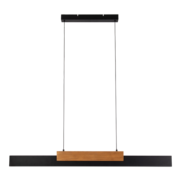 LED-Pendelleuchte Wiebke - Metall / Eiche massiv - 1-flammig