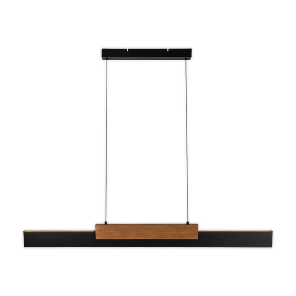 LED-Pendelleuchte Wiebke - Metall / Eiche massiv - 1-flammig