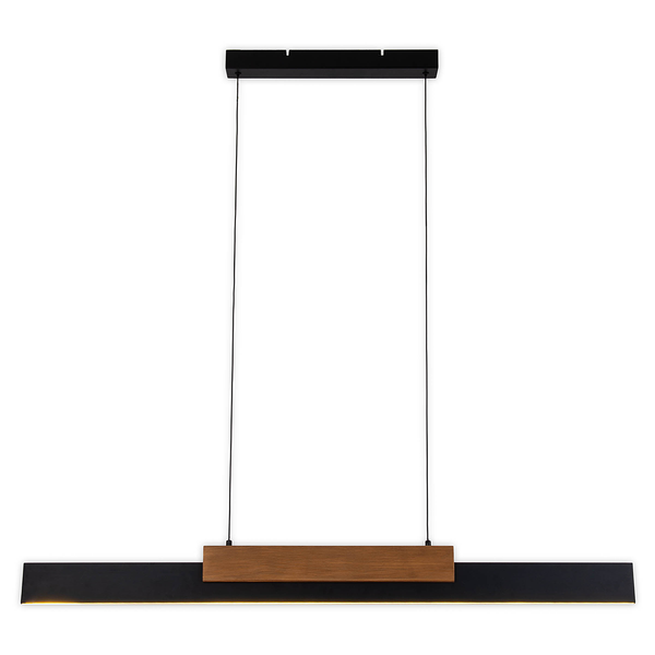 LED-Pendelleuchte Wiebke - Metall / Eiche massiv - 1-flammig