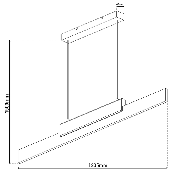 LED-Pendelleuchte Wiebke - Metall / Eiche massiv - 1-flammig