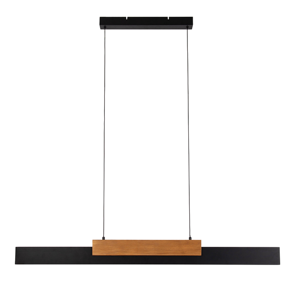 LED-Pendelleuchte Wiebke - Metall / Eiche massiv - 1-flammig