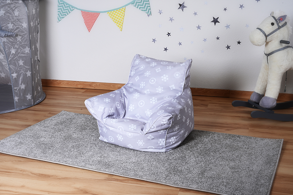 Kindersitzsack Royal Grey - Grau - Baumwollstoff - 40 x 50 x 43 cm