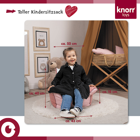 Kindersitzsack Royal Grey - Grau - Baumwollstoff - 40 x 50 x 43 cm