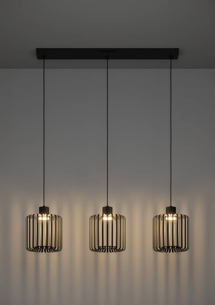 LED-Pendelleuchte Ginestrone - Polycarbonat / Stahl - 3-flammig