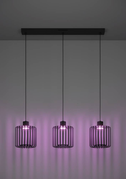 LED-Pendelleuchte Ginestrone - Polycarbonat / Stahl - 3-flammig
