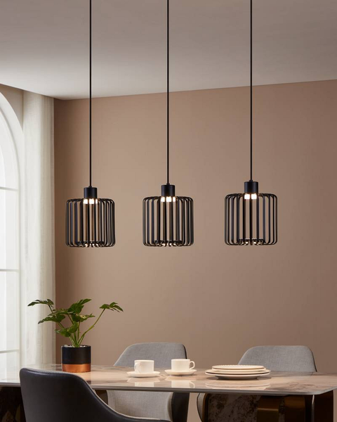 LED-Pendelleuchte Ginestrone - Polycarbonat / Stahl - 3-flammig