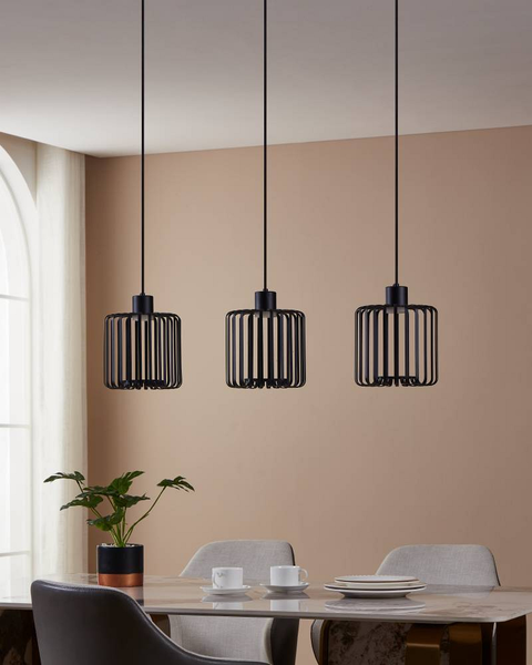 LED-Pendelleuchte Ginestrone - Polycarbonat / Stahl - 3-flammig
